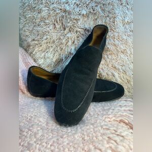 Moreschi Elegant Black Suede Slip-Ons